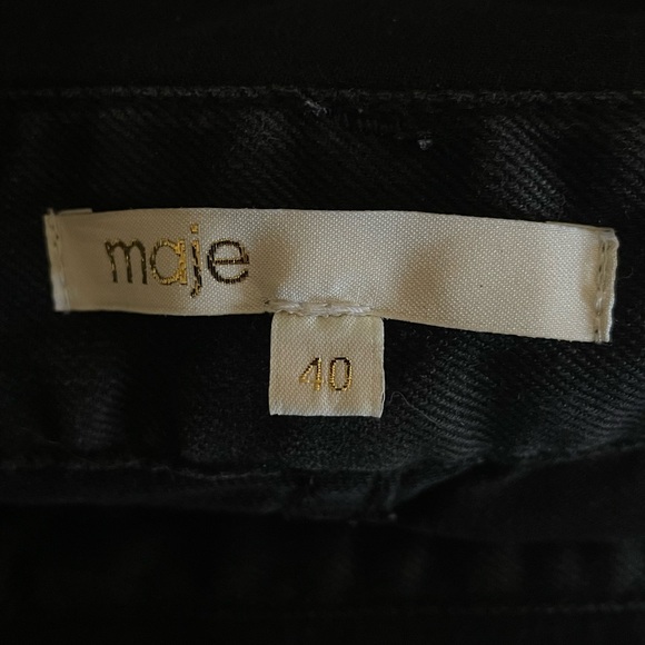 Maje Pila Stretch Denim Overalls Black Size Large - Picture 7 of 8